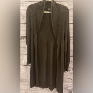 Dark brown long open cardigan
